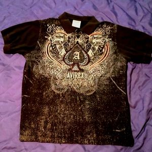 Avirex pullover button up shirt.